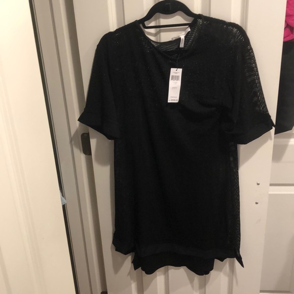 BCBGeneration black fishnet w/ black slip dress - Picture 2 of 3